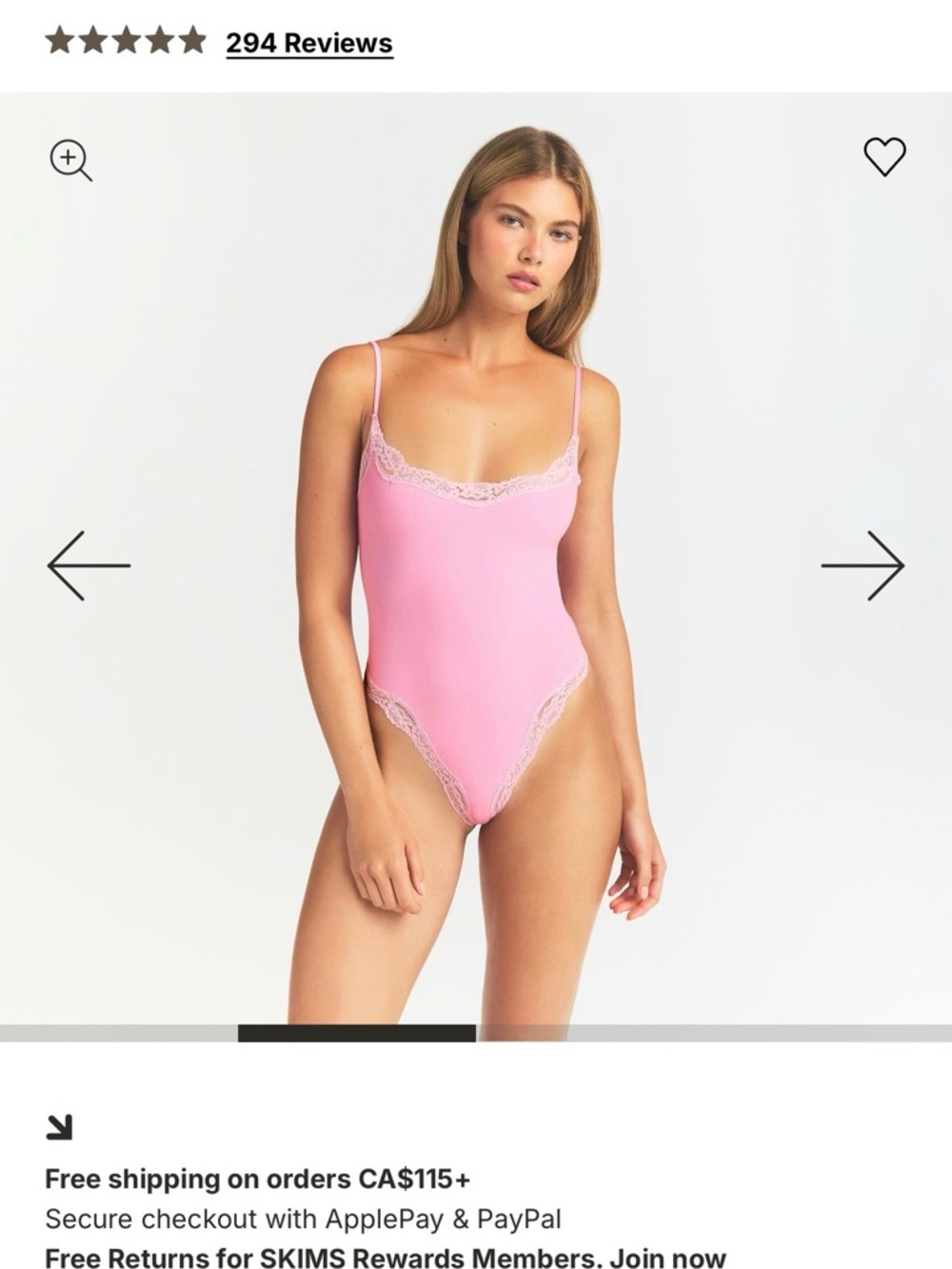 SKIMS Bubble Gum Tonal Lace Cami Bodysuit